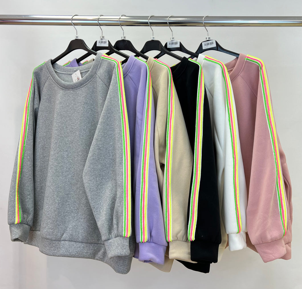 Luminous stripe sweatshirt