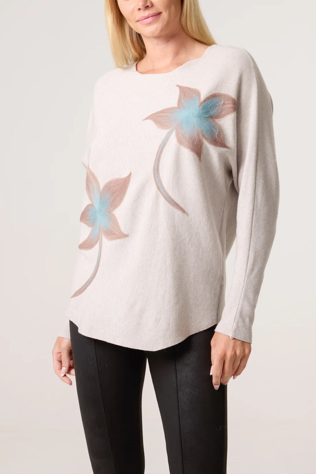 Soft knit leaf jumper