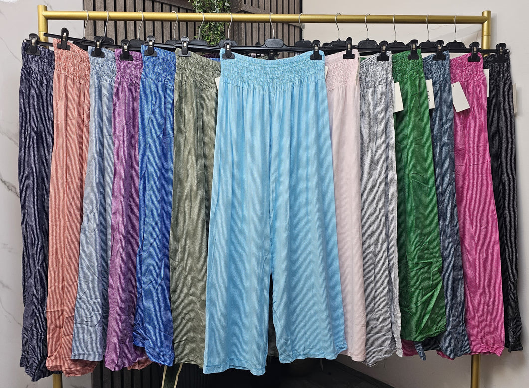 Candy stripe wide leg trousers
