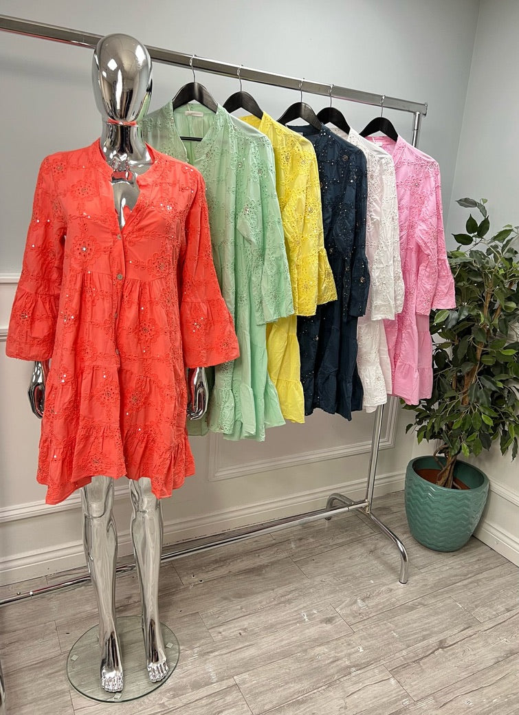 Cotton sequin detail tunic