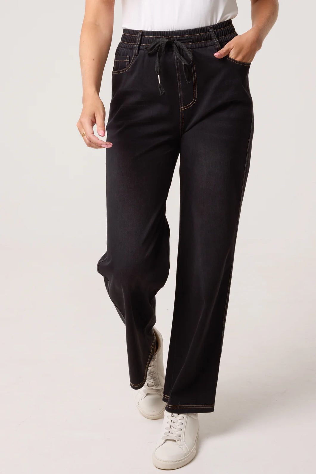 QED black denim trouser