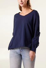 Load image into Gallery viewer, Bow sleeve cotton sweatshirt
