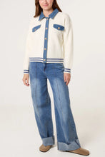 Load image into Gallery viewer, Denim detail cardigan
