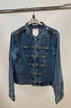 Load image into Gallery viewer, Denim military jacket
