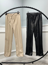 Load image into Gallery viewer, Faux leather straight leg trouser
