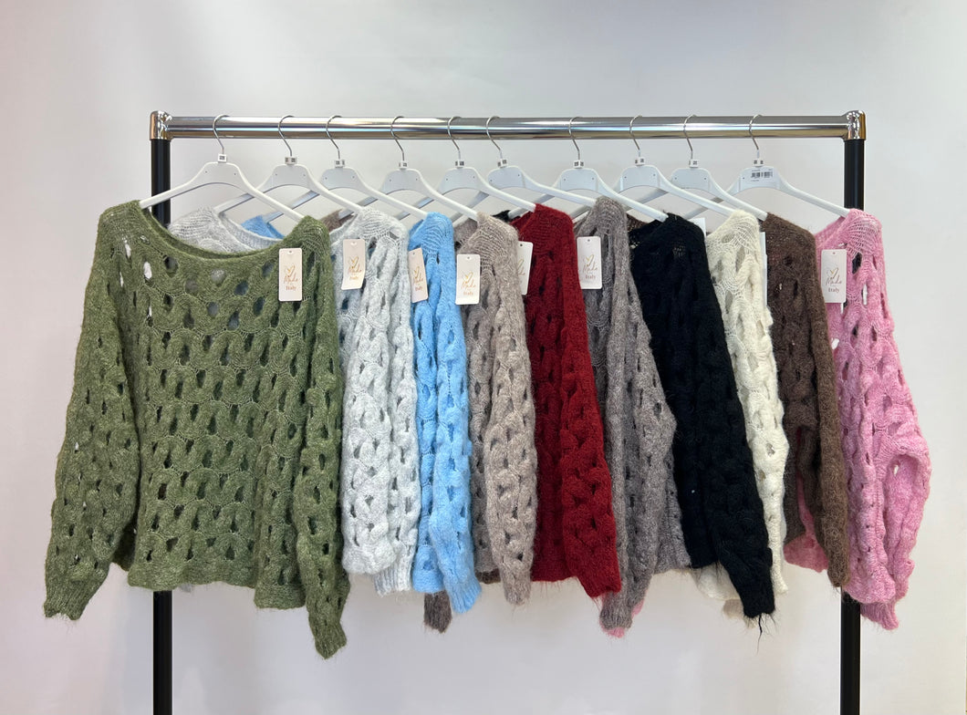 Knitted holey jumper