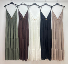 Load image into Gallery viewer, Tiered sun brooch dress
