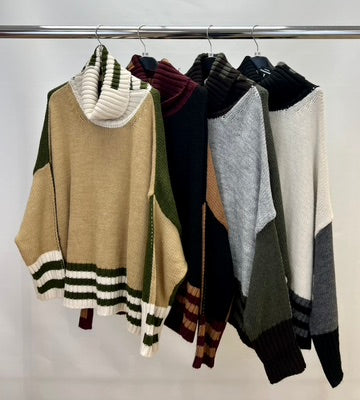 Alpini contrast roll neck jumper