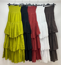 Load image into Gallery viewer, Cotton bandeau tiered dress
