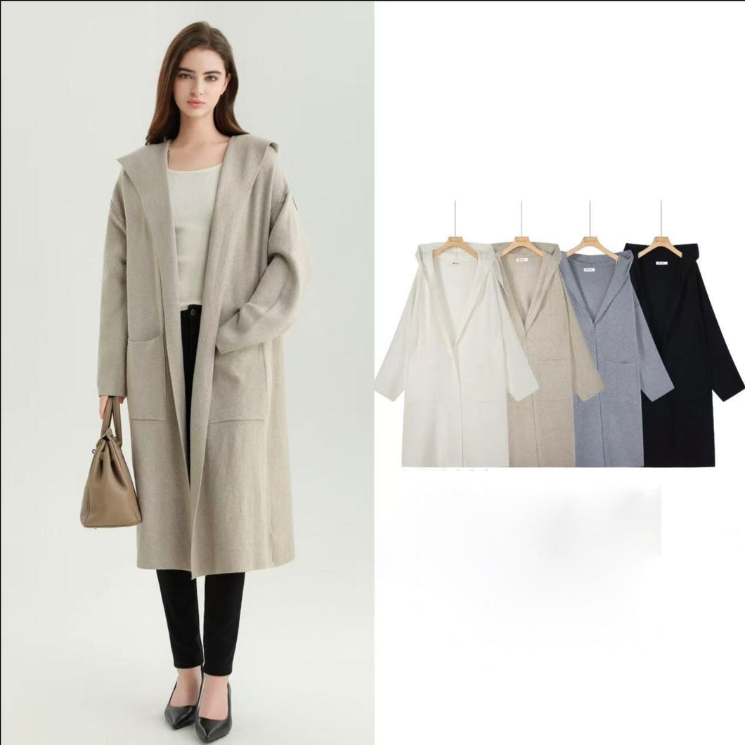 Premium soft knit hoody cardigan