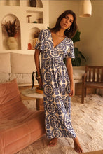 Load image into Gallery viewer, InApril 1986 white blue maxi dress
