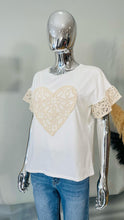 Load image into Gallery viewer, Heart crochet t-shirt
