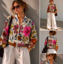 Load image into Gallery viewer, Tropical zip jacket
