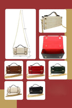 Load image into Gallery viewer, Leather crocodile bag with a gold chain
