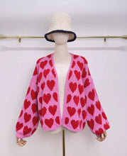 Load image into Gallery viewer, Heart knitted cardigan
