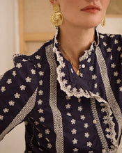 Load image into Gallery viewer, InApril 1986 cotton navy embroidered shirt

