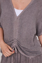 Load image into Gallery viewer, Sugarbabe stonewashed linen rouched top
