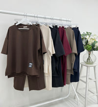 Load image into Gallery viewer, Plain short sleeve tracksuit

