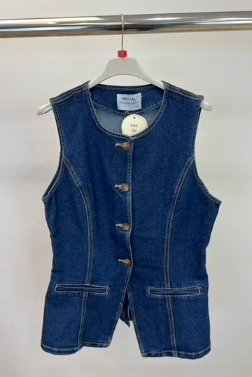 Redial denim waistcoat