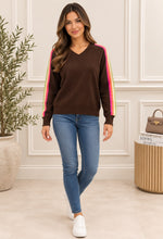 Load image into Gallery viewer, Luzabelle stripe v-neck jumper
