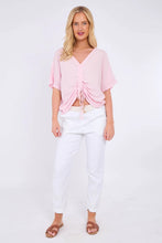 Load image into Gallery viewer, Sugarbabe stonewashed linen rouched top

