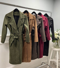 Load image into Gallery viewer, Suedette trench coat
