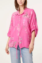 Load image into Gallery viewer, Floral sequin pocket shirt

