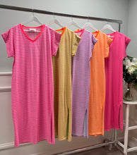 Load image into Gallery viewer, Stripe cotton t-shirt dress
