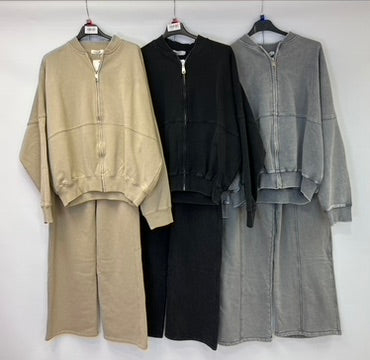 Premium stonewashed cotton tracksuit