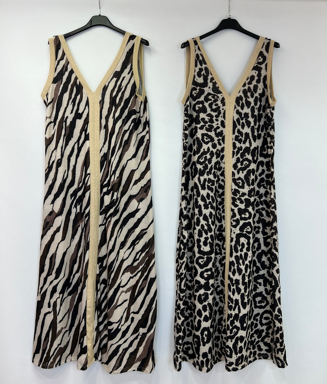 Animal print lurex dress