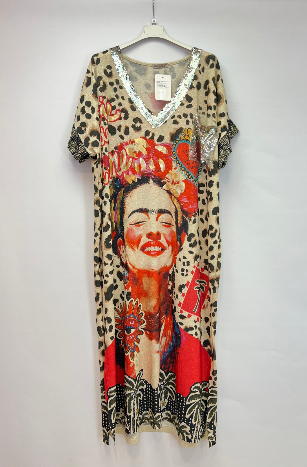 Frida leopard sequin dress