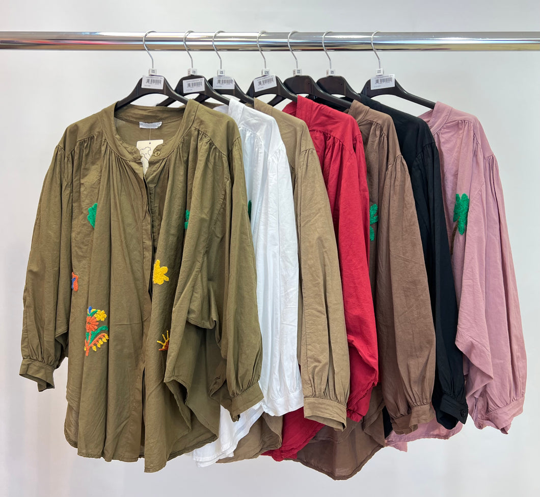Cotton embroidered shirt