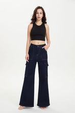 Load image into Gallery viewer, Melly wide leg denim cargo jeans
