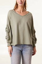 Load image into Gallery viewer, Bow sleeve cotton sweatshirt
