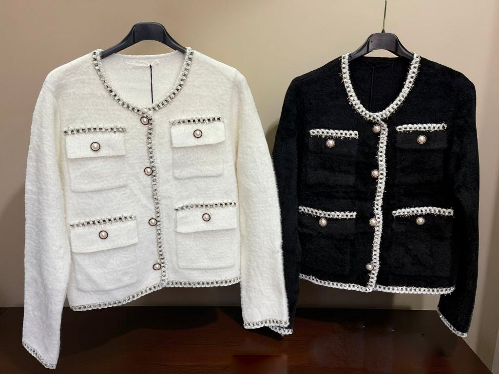 Pearl detail jacket