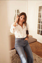 Load image into Gallery viewer, InApril 1986 cherry embroidered shirt
