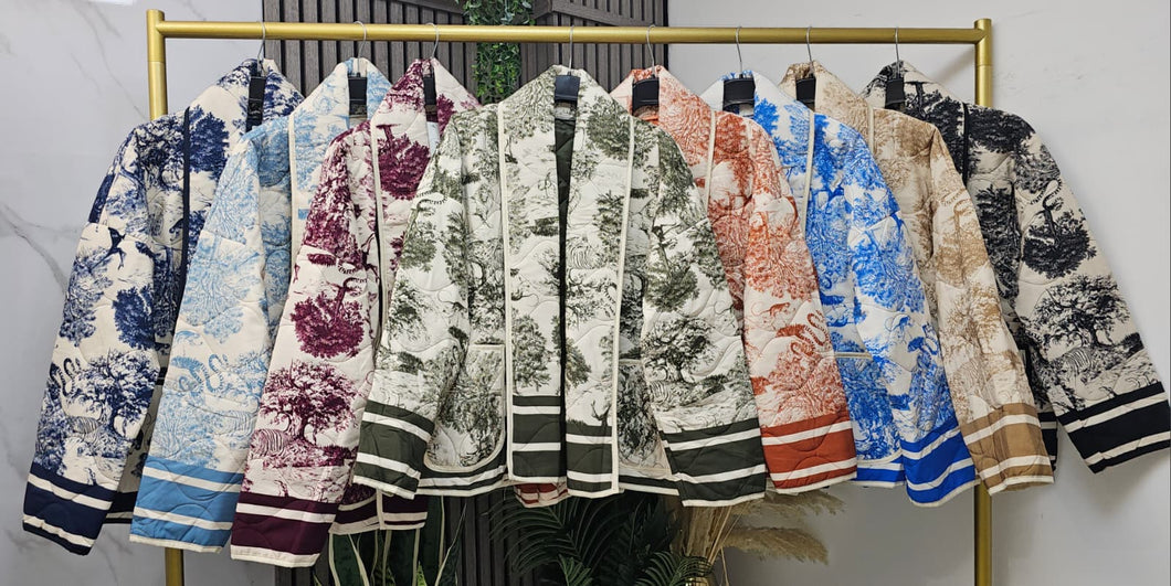 Safari print quilted jacket