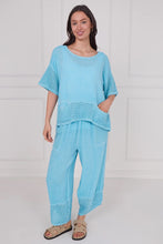 Load image into Gallery viewer, Sugarbabe stonewashed linen crochet pocket trouser
