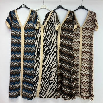 Printed short sleeve dress