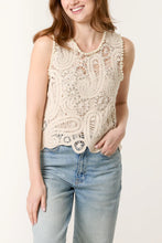 Load image into Gallery viewer, Embellished crochet sleeveless top
