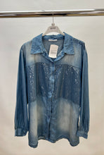 Load image into Gallery viewer, Denim sequin shirt
