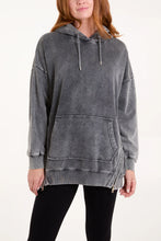 Load image into Gallery viewer, Acid wash side zip hoody
