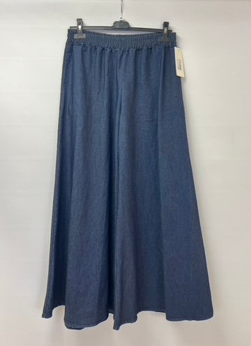 Denim wide leg trousers