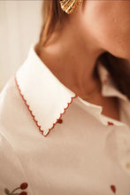 Load image into Gallery viewer, InApril 1986 cherry embroidered shirt
