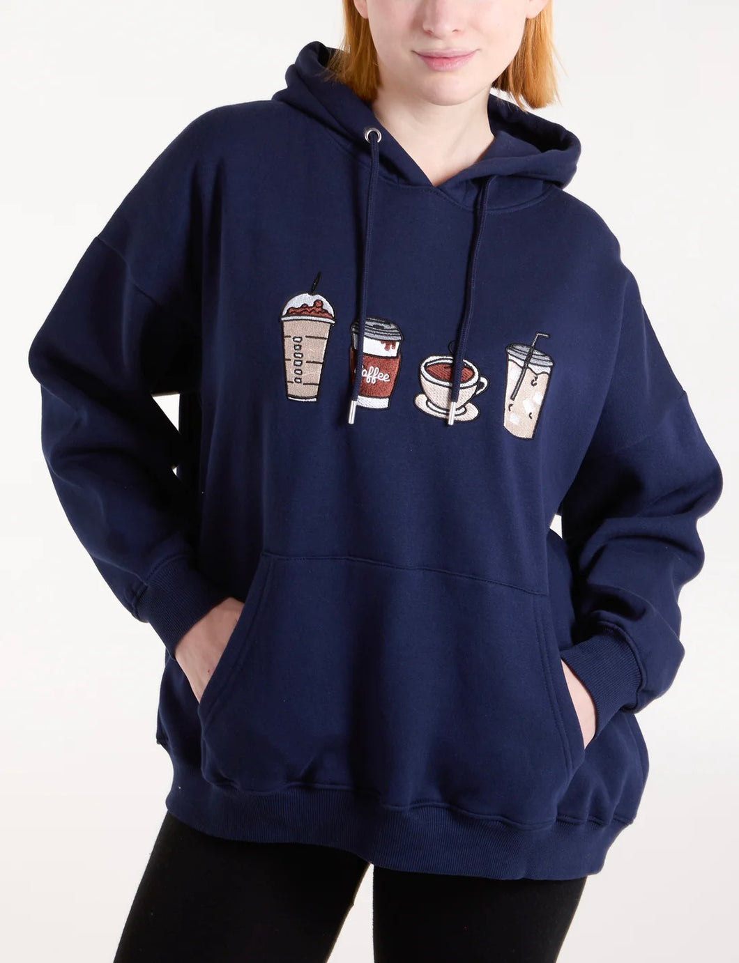 Embroidered coffee hoody