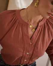 Load image into Gallery viewer, InApril 1986 crochet detail shirt
