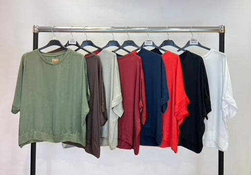 Satin round neck top