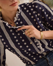 Load image into Gallery viewer, InApril 1986 cotton navy embroidered shirt
