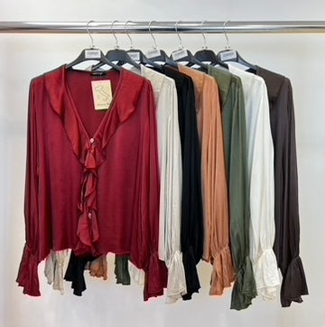 Satin frill shirt