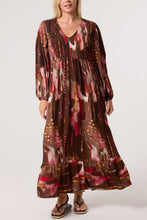 Load image into Gallery viewer, Watercolour print v-neck dress

